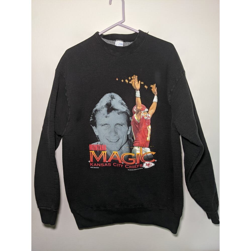Vtg Joe Montana Kansas City Chiefs Sweatshirt LX